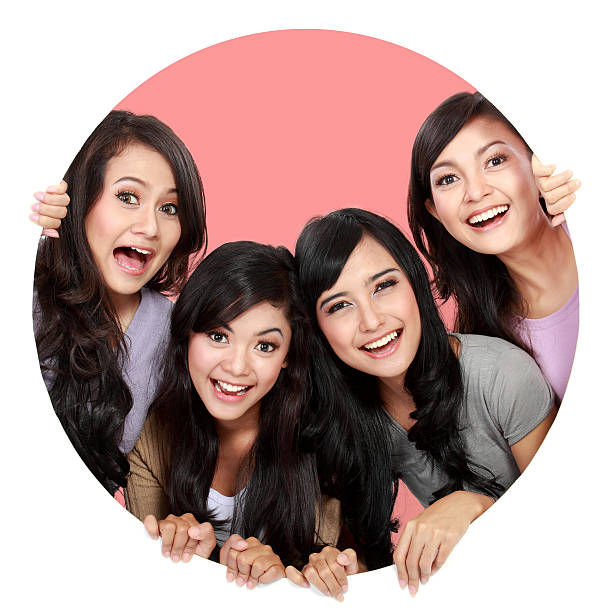 Young women standing together
