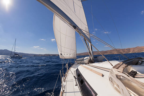 istock Sailboat crop during the regatta 461838689