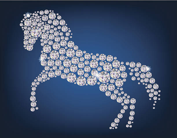 Horse of diamonds vector art illustration