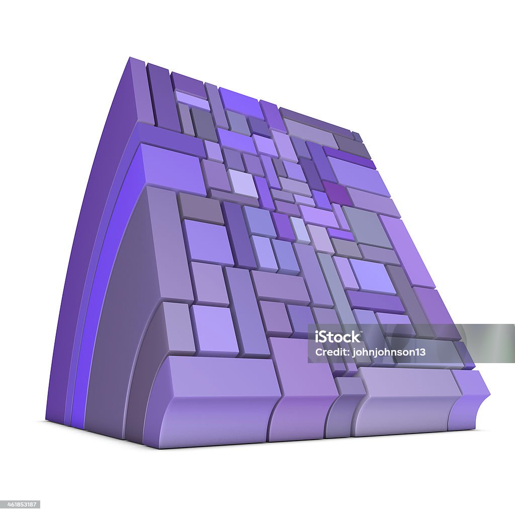 3d Curved Rectangular Shapes In Purple On White Stock Photo - Download ...