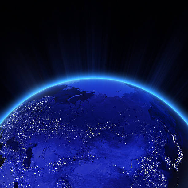 istock Central Asia city lights at night 461853319