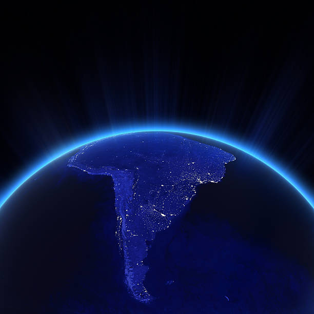 sudamérica de las luces de la ciudad por la noche - argentina mundial fotografías e imágenes de stock