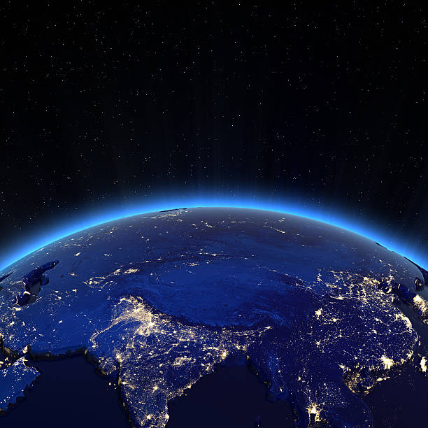 istock Central Asia city lights at night 461853327