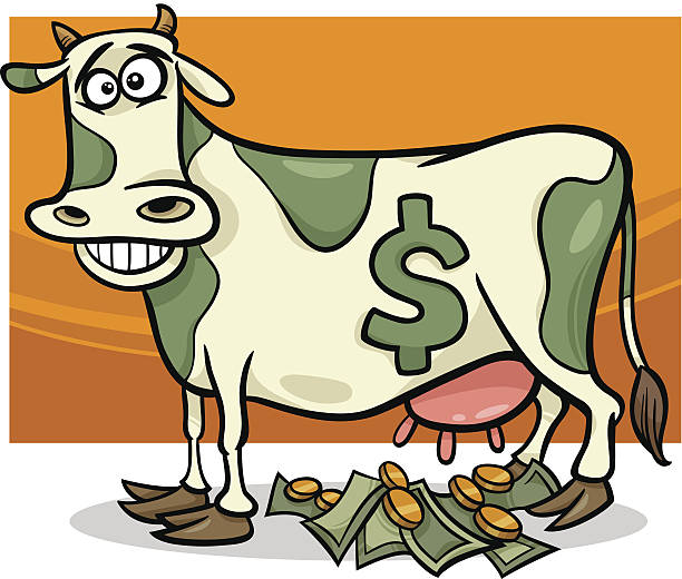 Ilustración de Vaca Efectivo Dicho Ilustración Dibujo Animado y más  Vectores Libres de Derechos de Milking the Cash Cowl - Refrán inglés -  Milking the Cash Cowl - Refrán inglés, Concept Does