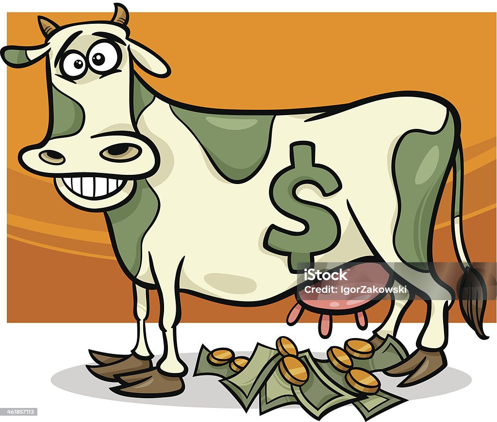 Cash Cow Saying Cartoon Illustration Stock Illustration - Download Image  Now - Cash Cow, Cow, Humor - iStock