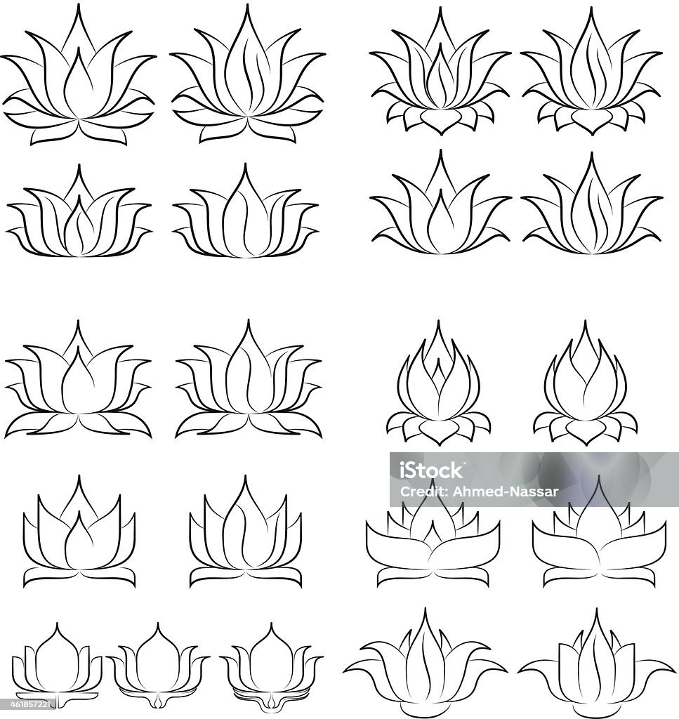 Lotus Silhouette illustration of great lotus Silhouette Abstract stock vector