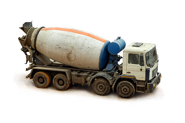 Yellow delivery truck icon with white frame on white background. Horizontal composition. Clipping path is included.