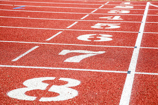 istock number 1 2 3 on race track in stadium 461862947