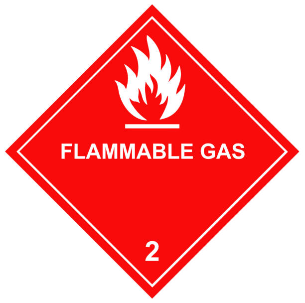 istock Flammable Gases Diamond Label with White Font 461866179