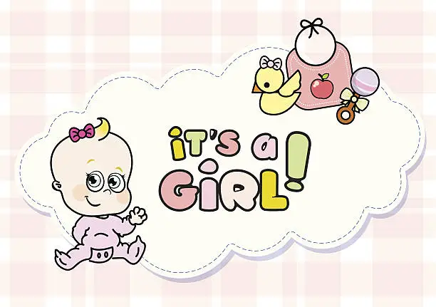 Vector illustration of it's a girl