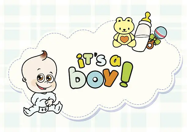 Vector illustration of it's a boy