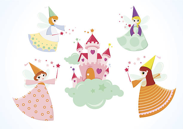 Bекторная иллюстрация Fairies на замок