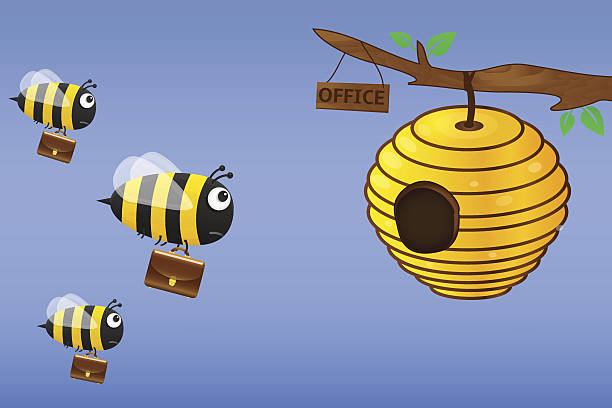 ハナバチ、ブリーフケースにハエ - beehive bee colony wax点のイラスト素材／クリップアート素材／マンガ素材／アイコン素材