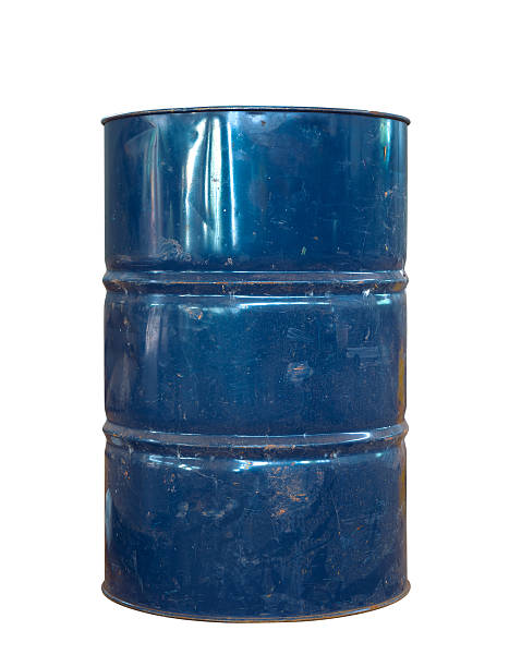 istock Rusty metal oil barrel on white background 461870637