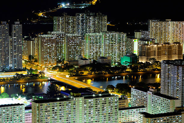 istock Hong Kong with crowded buildings at night 461872049