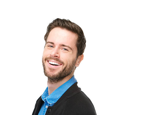 istock Portrait of a charming young man with beard laughing 461875967