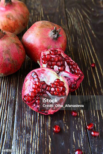 Ripe Juicy Pomegranates Stock Photo - Download Image Now - Antioxidant, Backgrounds, Close To