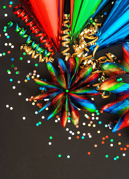 istock carnival decoration with colorful garlands and confetti 461880441