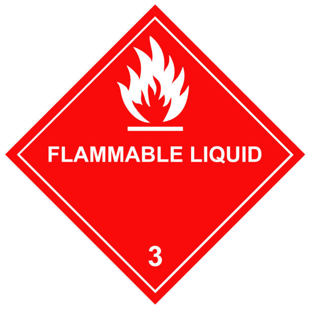 Flammable Liquids Diamond Label with White Font