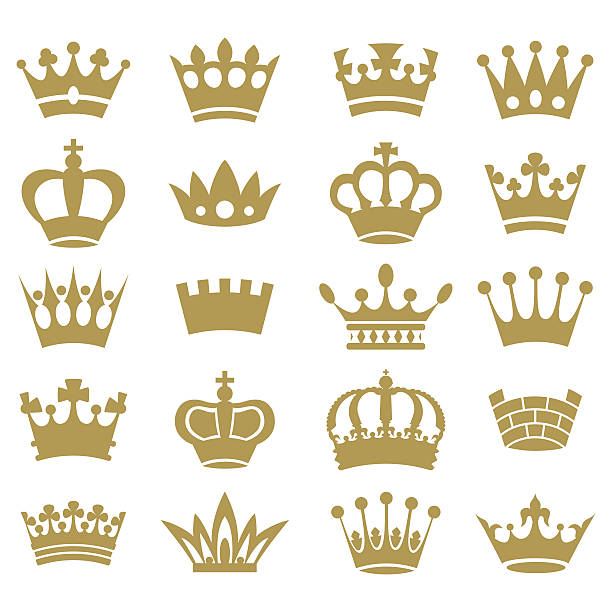 Crown collection - vector silhouette Crown silhouette collection. Vector. crown headwear illustrations stock illustrations