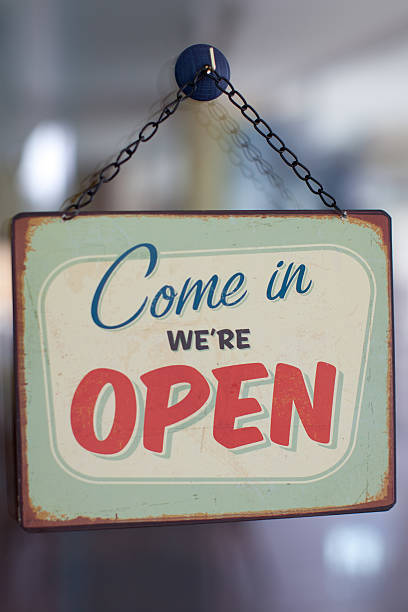 istock Business Opening with Open Sign 461885701