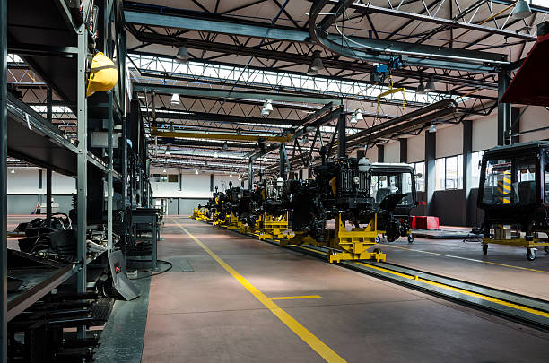 Tractor assembly line stock photo