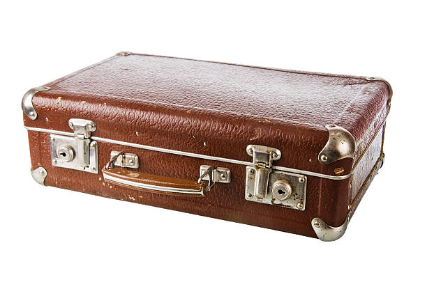 istock Old cardboard suitcase, isolated on white 461887425