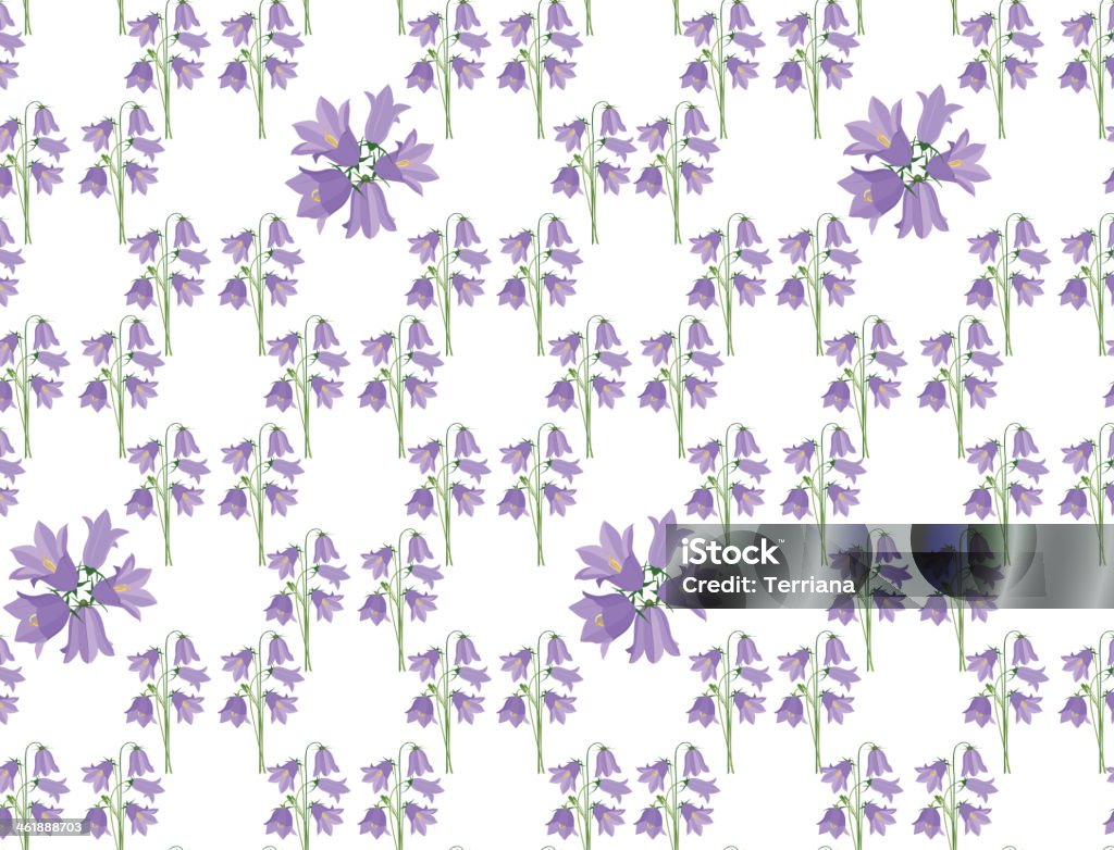 Bluebells seamless ornamental background. Floral repeating pattern. Seamless wallpaper with daisies growing in a summer meadow. Flower garland decor. Backgrounds stock vector