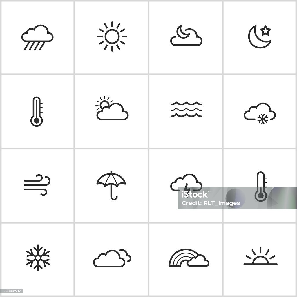 Weather Icons — Inky Series Simple vector icon set representing weather phenomena and concepts. Sun stock vector