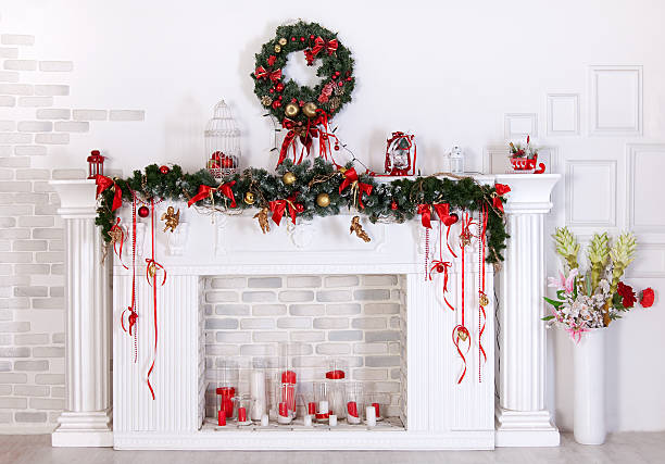 istock Christmas decoration with fireplace 461890387