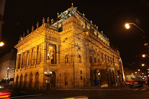 A quiet alley at night, Prague, Czech Republic.