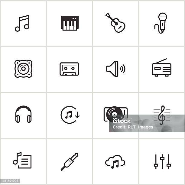 Music Icons Inky Series Stock Illustration - Download Image Now - Music, Downloading, Vector