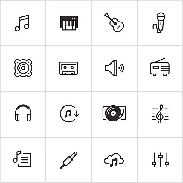 Vector illustration of Music Icons — Inky Series