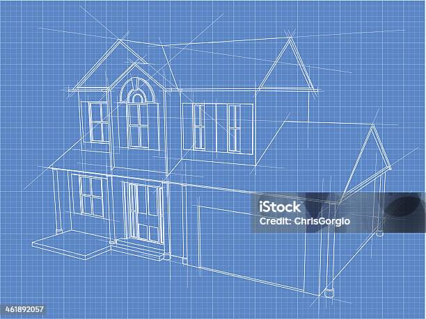 House Blueprint Stock Illustration - Download Image Now - House, Blueprint, Backgrounds
