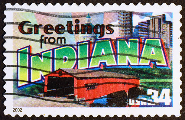 istock Greetings from Indiana stamp 461892151
