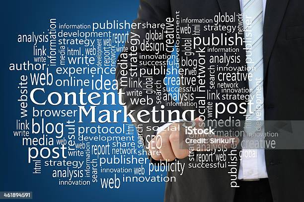 Content Marketing Concept Stock Photo - Download Image Now - Contented Emotion, Marketing, Analyzing