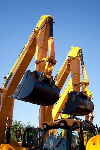 istock Pair Of Excavators Arms Next to Each Other 461895049