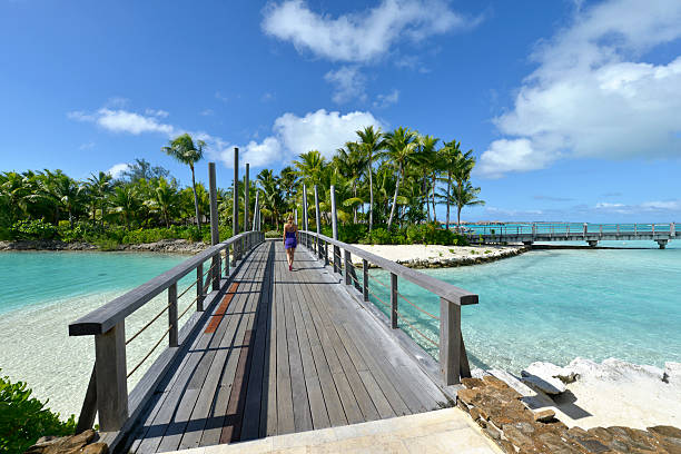 istock woman on vacation in Bora-bora 461906305