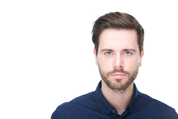 Portrait of a confident young man with beard stock photo
