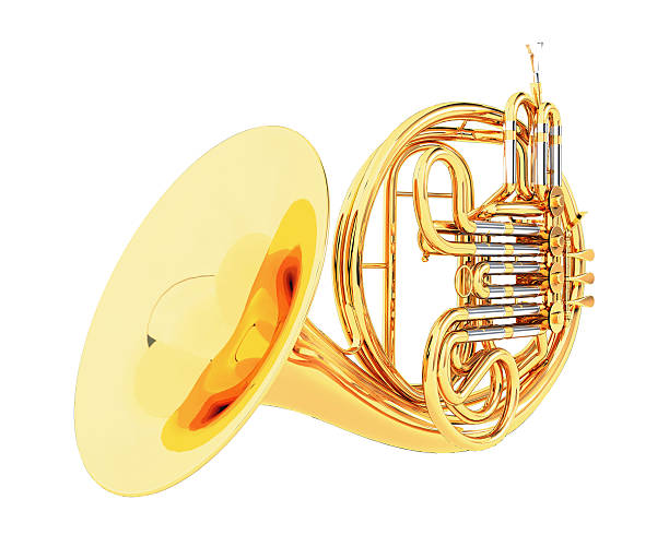 trompa isolado casal - brass band french horn brass instrument music - fotografias e filmes do acervo