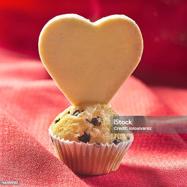 Muffin And Heart Shape Cookie Stock Photo - Download Image Now - Baked, Blueberry, Blueberry Muffin