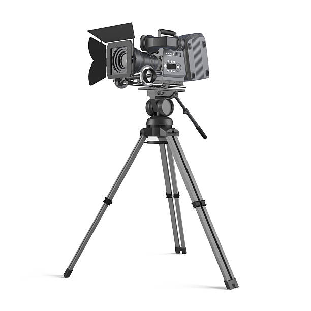 caméra de cinéma isolé - tripod photos et images de collection