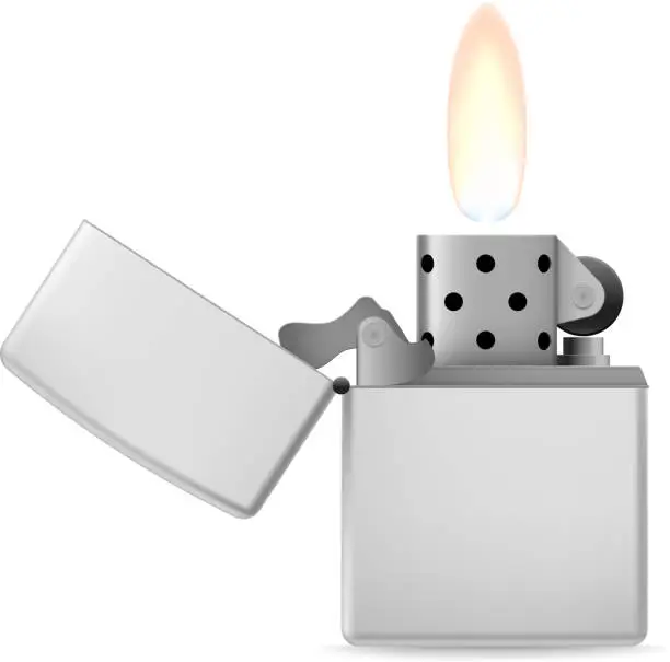 Vector illustration of Lighter with flame.
