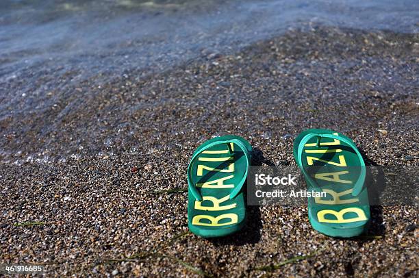 Flip Flops On The Beach Stock Photo - Download Image Now - Beach, Brazil, Capital Cities