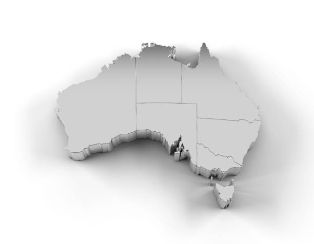 istock Australia map 3D silver with states and clipping path 461916775