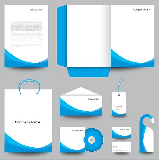 Vector illustration of Stationary designs for corporate businesses