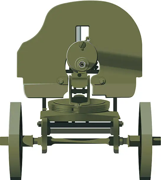 Vector illustration of Maxim machine gun