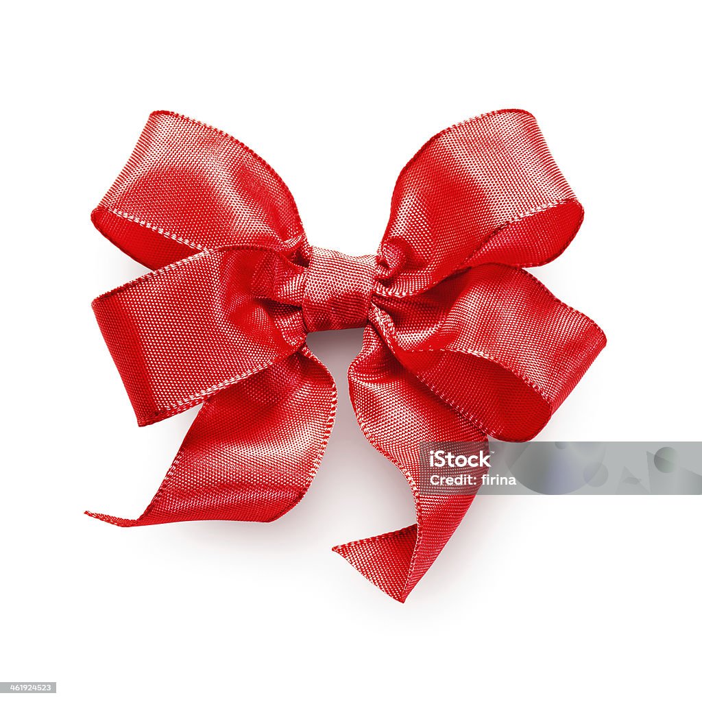 Red bow Red ribbon bow isolated on white background clipping path included Anniversary Stock Photo