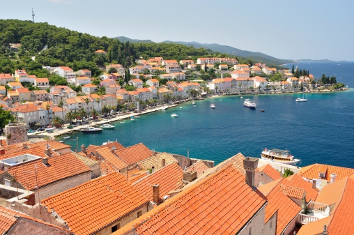 Town Korcula on island in Croatia
