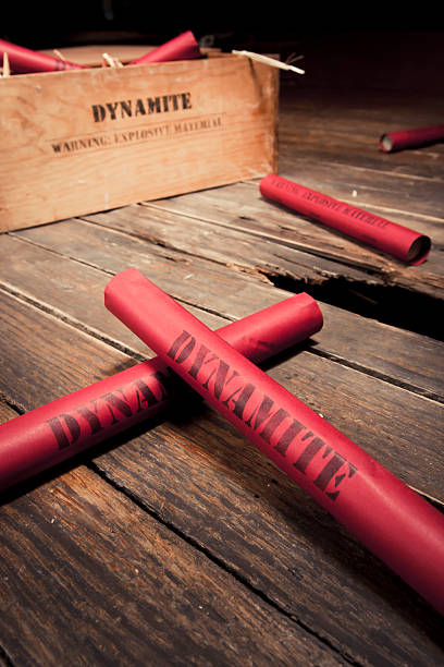 istock high contrast photo of dynamite sticks on a box 461931707